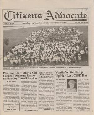 Citizens' Advocate (Coppell, Tex.), Vol. 19, No. 25, Ed. 1 Friday, June 20, 2003