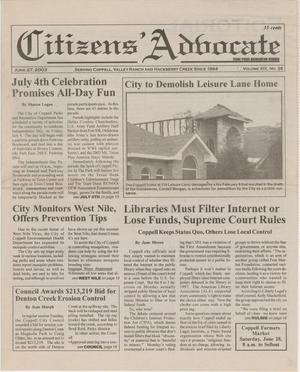 Citizens' Advocate (Coppell, Tex.), Vol. 19, No. 26, Ed. 1 Friday, June 27, 2003