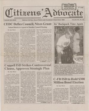 Citizens' Advocate (Coppell, Tex.), Vol. 19, No. 34, Ed. 1 Friday, August 22, 2003