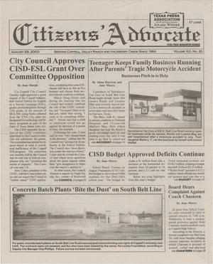 Citizens' Advocate (Coppell, Tex.), Vol. 19, No. 35, Ed. 1 Friday, August 29, 2003