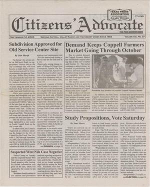 Citizens' Advocate (Coppell, Tex.), Vol. 19, No. 37, Ed. 1 Friday, September 12, 2003