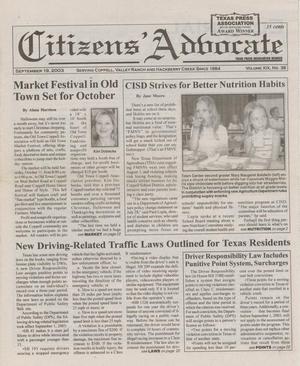 Citizens' Advocate (Coppell, Tex.), Vol. 19, No. 38, Ed. 1 Friday, September 19, 2003