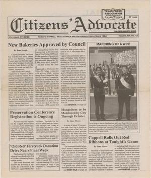 Citizens' Advocate (Coppell, Tex.), Vol. 19, No. 42, Ed. 1 Friday, October 17, 2003