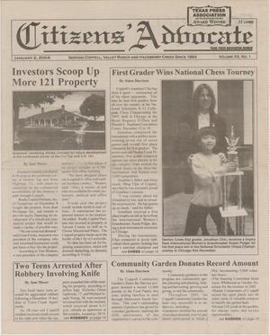 Primary view of object titled 'Citizens' Advocate (Coppell, Tex.), Vol. 20, No. 1, Ed. 1 Friday, January 2, 2004'.
