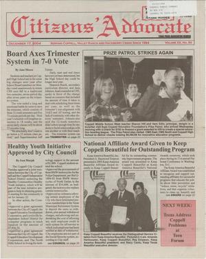 Primary view of object titled 'Citizens' Advocate (Coppell, Tex.), Vol. 20, No. 50, Ed. 1 Friday, December 17, 2004'.