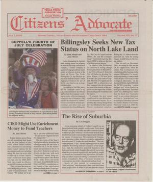 Primary view of object titled 'Citizens' Advocate (Coppell, Tex.), Vol. 21, No. 27, Ed. 1 Friday, July 7, 2006'.