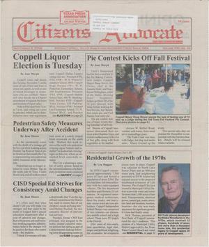 Primary view of object titled 'Citizens' Advocate (Coppell, Tex.), Vol. 21, No. 44, Ed. 1 Friday, November 3, 2006'.