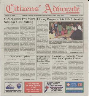 Citizens' Advocate (Coppell, Tex.), Vol. 24, No. 34, Ed. 1 Friday, August 22, 2008