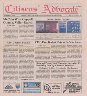 Citizens' Advocate (Coppell, Tex.), Vol. 24, No. 45, Ed. 1 Friday, November 7, 2008