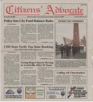 Citizens' Advocate (Coppell, Tex.), Vol. 25, No. 38, Ed. 1 Friday, September 18, 2009