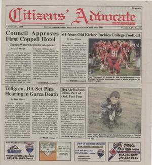 Primary view of object titled 'Citizens' Advocate (Coppell, Tex.), Vol. 25, No. 42, Ed. 1 Friday, October 16, 2009'.