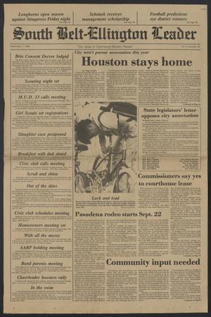 Primary view of object titled 'South Belt-Ellington Leader (Houston, Tex.), Vol. 14, No. 32, Ed. 1 Thursday, September 7, 1989'.