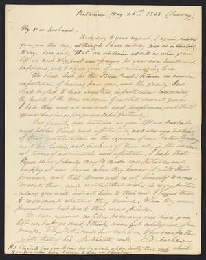 [Letter from Elizabeth Upshur Teackle to her husband, Littleton Dennis Teackle, May 25, 1833]