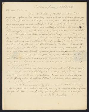[Letter from Elizabeth Upshur Teackle to her husband, Littleton Dennis Teackle, January 23, 1834]