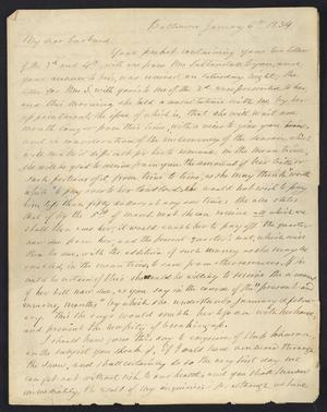 [Letter from Elizabeth Upshur Teackle to her husband, Littleton Dennis Teackle, January 6, 1834]