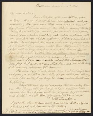 [Letter from Elizabeth Upshur Teackle to her husband, Littleton Dennis Teackle, November 13, 1834]