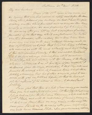 [Letter from Elizabeth Upshur Teackle to her husband, Littleton Dennis Teackle, November 26, 1834]