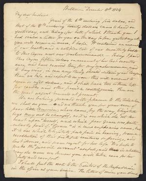 [Letter from Elizabeth Upshur Teackle to her husband, Littleton Dennis Teackle, December 11, 1834]