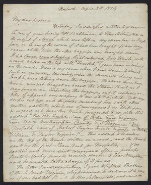 [Letter from Elizabeth Upshur Teackle to her husband, Littleton Dennis Teackle, April 8, 1834]