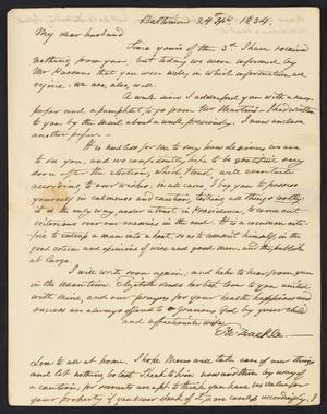[Letter from Elizabeth Upshur Teackle to her husband, Littleton Dennis Teackle, September 24, 1834]