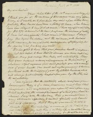 [Letter from Elizabeth Upshur Teackle to her husband, Littleton Dennis Teackle, January 16, 1835]
