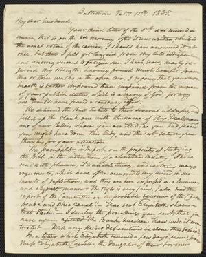[Letter from Elizabeth Upshur Teackle to her husband, Littleton Dennis Teackle, February 11, 1835]