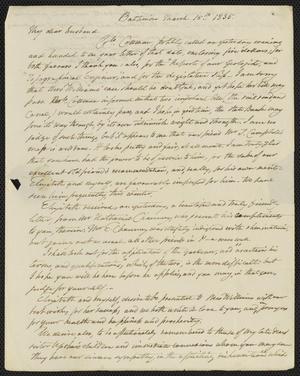[Letter from Elizabeth Upshur Teackle to her husband, Littleton Dennis Teackle, March 15, 1835]