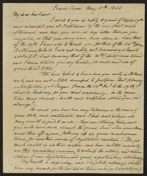 [Letter from Elizabeth Upshur Teackle to her husband, Littleton Dennis Teackle, May 5, 1836]