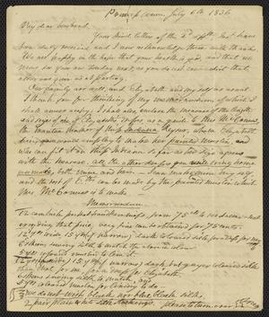 [Letter from Elizabeth Upshur Teackle to her husband, Littleton Dennis Teackle, July 6, 1836]