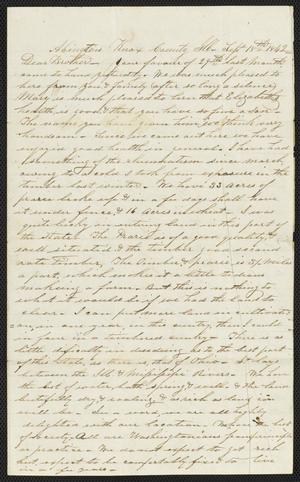 [Letter from Ezra Sewell Quinby to his brother, Aaron B. Quinby, September 18, 1842]