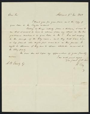 [Letter from Henry Clay to Aaron B. Quinby, November 8, 1843]