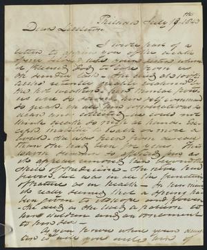 [Letter from Charles Nicoll Bancker to Littleton Dennis Teackle, July 19, 1843]