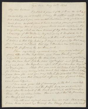 [Letter from Elizabeth Upshur Teackle to her husband, Littleton Dennis Teackle, May 21, 1834]