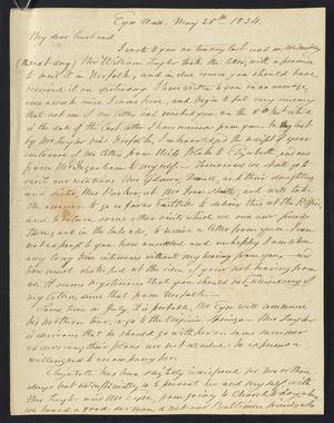 [Letter from Elizabeth Upshur Teackle to her husband, Littleton Dennis Teackle, May 25, 1834]