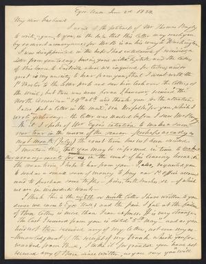 [Letter from Elizabeth Upshur Teackle to her husband, Littleton Dennis Teackle, June 2, 1834]