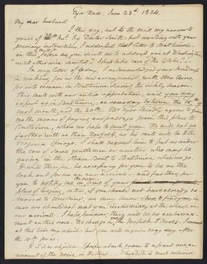 [Letter from Elizabeth Upshur Teackle to her husband, Littleton Dennis Teackle, June 23, 1834]