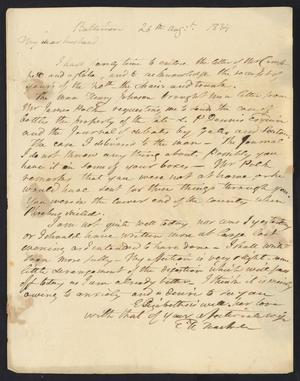 [Letter from Elizabeth Upshur Teackle to her husband, Littleton Dennis Teackle, August 26, 1834]