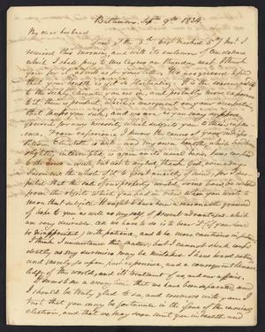[Letter from Elizabeth Upshur Teackle to her husband, Littleton Dennis Teackle, September 9, 1834]