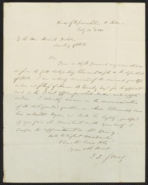 [Letter from J. D. Jones to Daniel Webster, July 14, 1841]