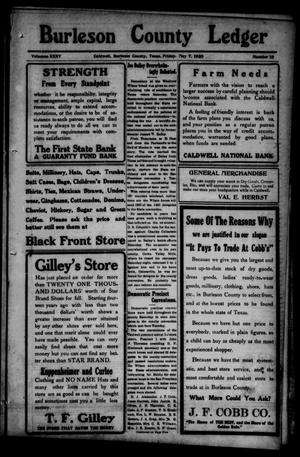 Burleson County Ledger and News-Chronicle (Caldwell, Tex.), Vol. 35, No. 10, Ed. 1 Friday, May 7, 1920