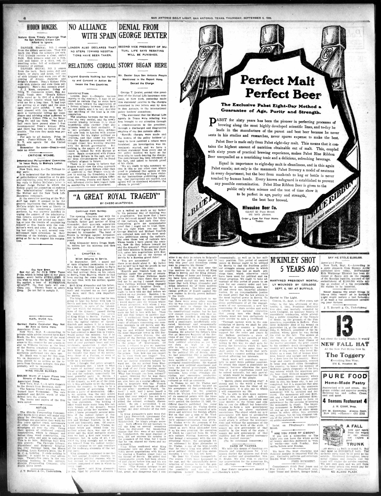 San Antonio Daily Light (San Antonio, Tex.), Vol. 25, No. 225, Ed. 1 Thursday, September 6, 1906
                                                
                                                    [Sequence #]: 6 of 10
                                                