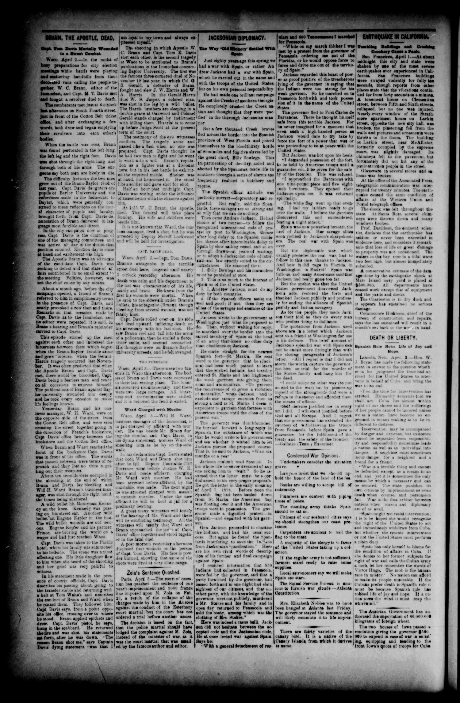 The Caldwell News-Chronicle (Caldwell, Tex.), Vol. 18, No. 47, Ed. 1 Friday, April 8, 1898
                                                
                                                    [Sequence #]: 8 of 12
                                                