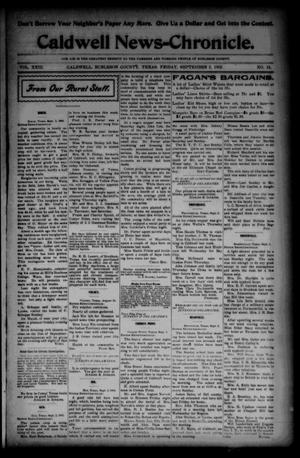 Primary view of object titled 'Caldwell News-Chronicle. (Caldwell, Tex.), Vol. 23, No. 15, Ed. 1 Friday, September 5, 1902'.