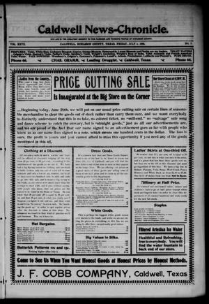 Caldwell News-Chronicle. (Caldwell, Tex.), Vol. 27, No. 7, Ed. 1 Friday, July 6, 1906