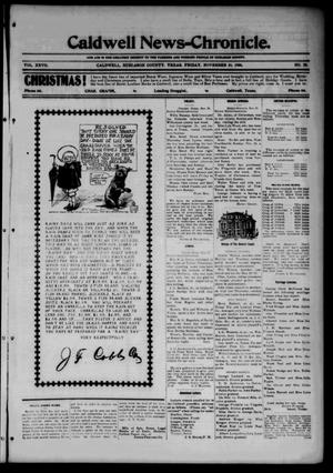 Primary view of object titled 'Caldwell News-Chronicle. (Caldwell, Tex.), Vol. 27, No. 28, Ed. 1 Friday, November 30, 1906'.