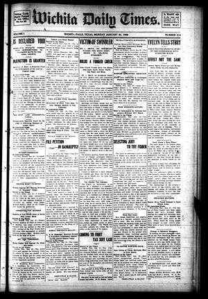 Primary view of object titled 'Wichita Daily Times. (Wichita Falls, Tex.), Vol. 1, No. 214, Ed. 1 Monday, January 20, 1908'.