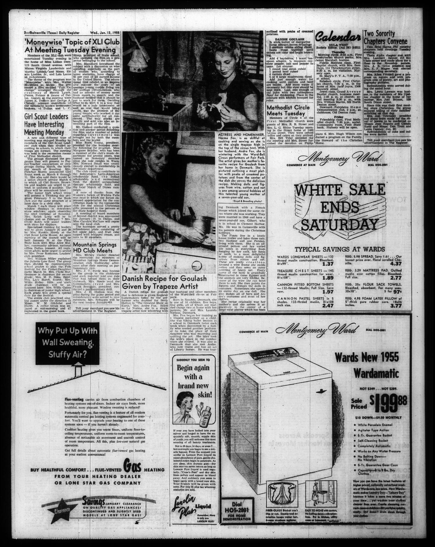 Gainesville Daily Register and Messenger (Gainesville, Tex.), Vol. 65, No. 117, Ed. 1 Wednesday, January 12, 1955
                                                
                                                    [Sequence #]: 2 of 8
                                                