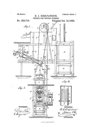 Primary view of object titled 'Feeder for Cotton Presses.'.