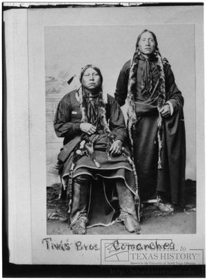 Primary view of object titled '[Portrait of Comanche Warriors, Tivas Brothers]'.
