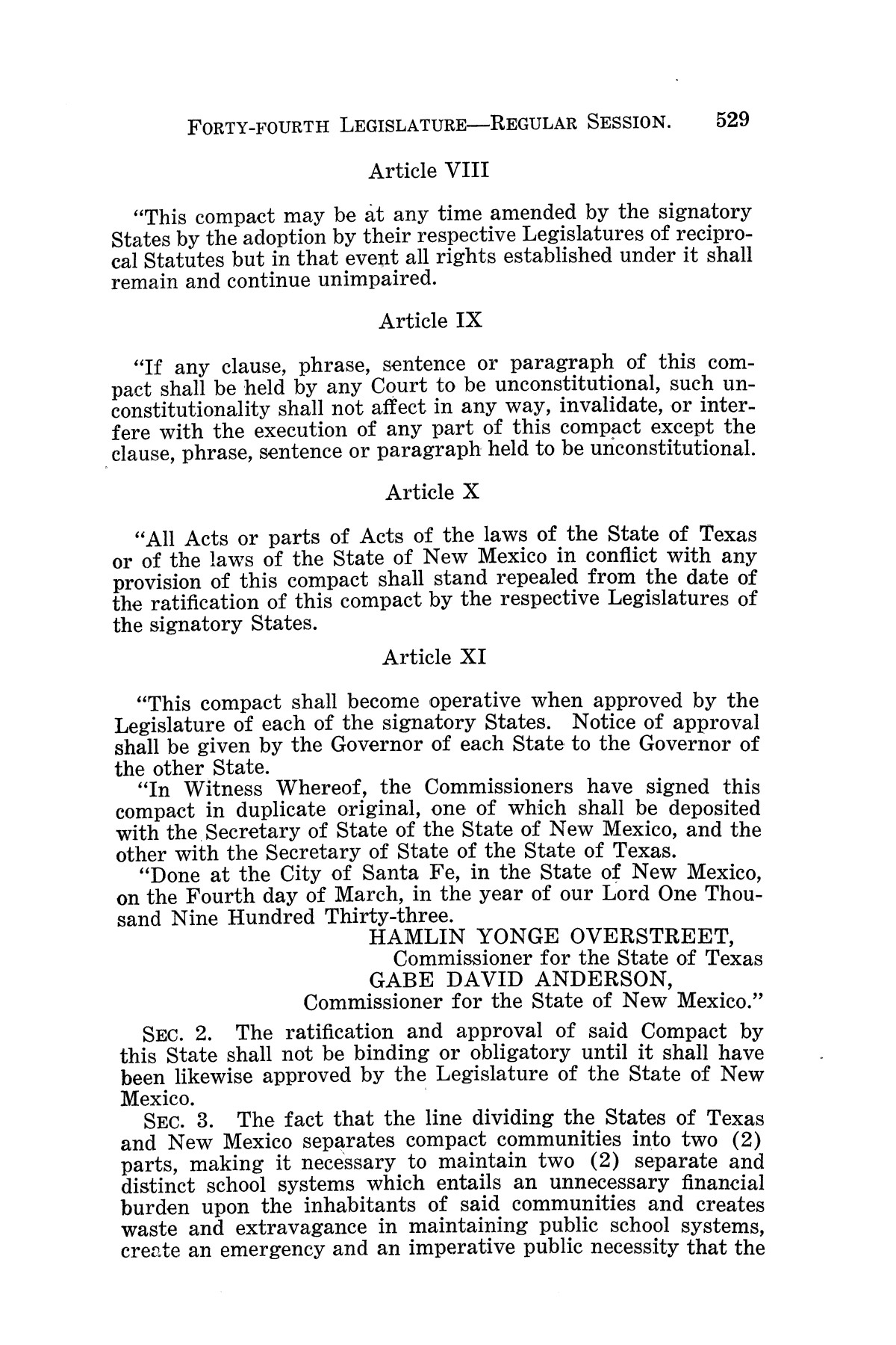 The Laws Of Texas 1934 1935 Volume 29 Page 1 087 Of 2 086 The Portal To Texas History